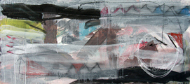 Kreis und Balken, 2008, 40cm x 120cm, Acryl auf Leinwand